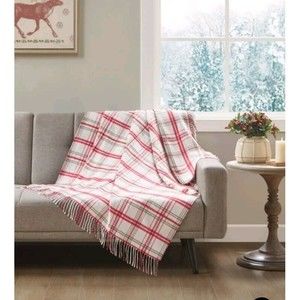 NEW |  Jla Home Christmas Holiday Plaid Throw 50" x 60" MSRP $60